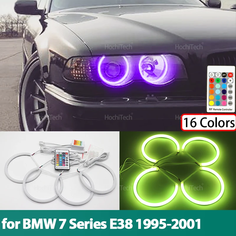 16色rgbコットンエンジェルアイズキットリングリモコン-bmw-7シリーズe38-740i-740il-750i-750il-730d-740d-728i-1995-2001対応
