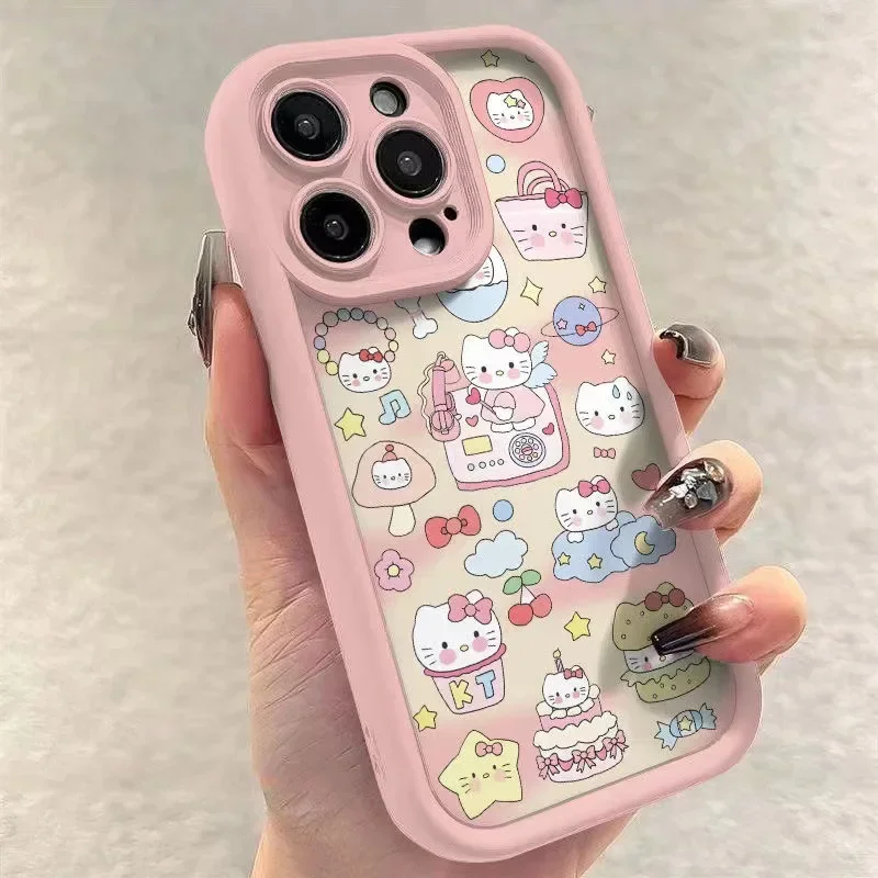 Angel  Hello Kitty  Apple 14/15pro Mobile Phone Case IPhone 13 Trendy Model 12pro Max Couple Model Kawaii Beautiful