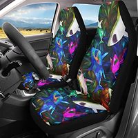 Colorful Cartoon Shark Car Seat Covers Front Seats Only 2pcs/Set Car Interior Protector Auto Bucket Seat Cover