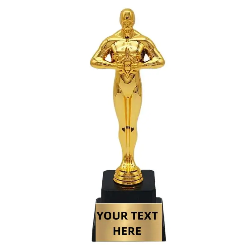 26cm Personalis Oscar Trophy Awards Gold-Plated Plastic Little Golden Man Cup Statue Party Gifts Exquisite Small Craft Souvenirs