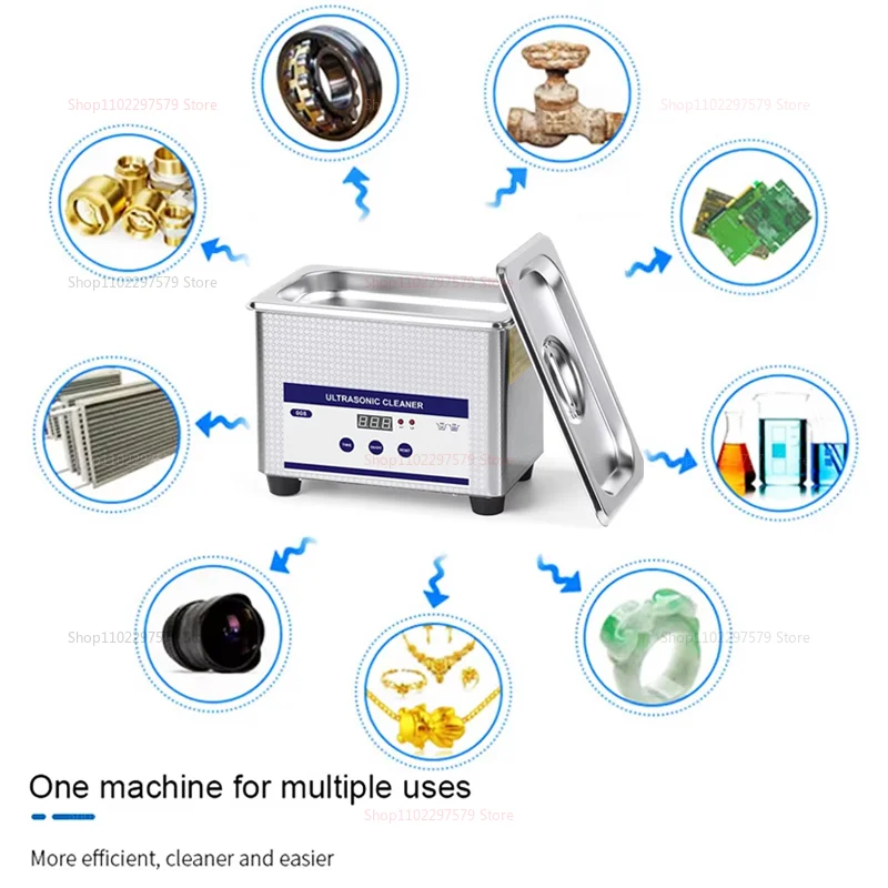 Ultrasonic Jewelry and Watch Cleaner Machine for Dentures Glasses and Small Items High Frequency Vibration Cleaning for Home