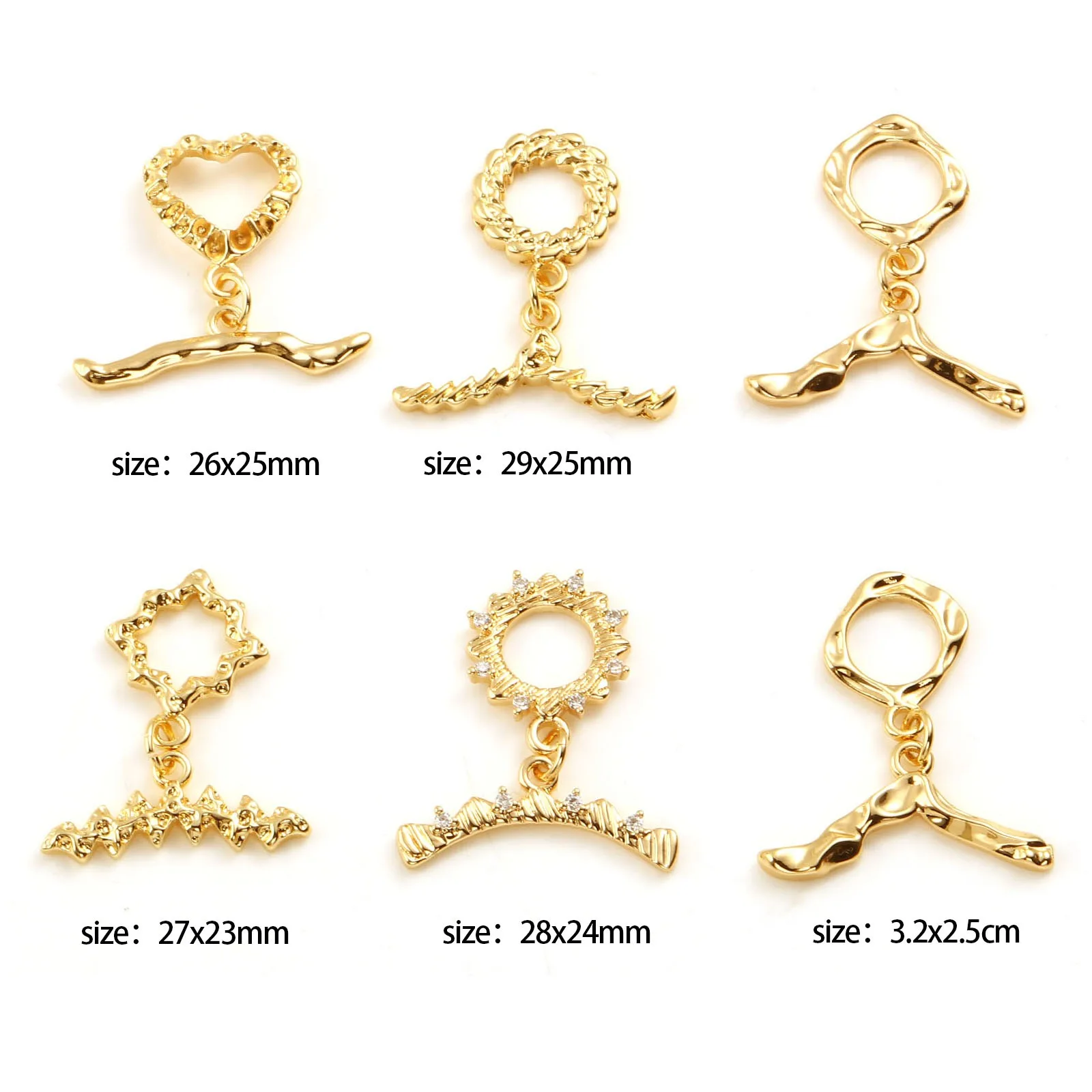 Gold Color Metal Copper Toggle Clasps Charms DIY Making Necklace Bracelets Jewelry Findings Women Handmade Jewelry Accessories