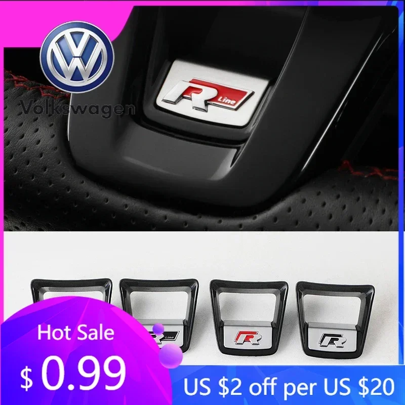 

2026 Hot For Volkswagen VW R Line Steeling Wheel Cover Rline Badge Emblem Decorative Sequins Car Styling For VW Arteon Magaton P