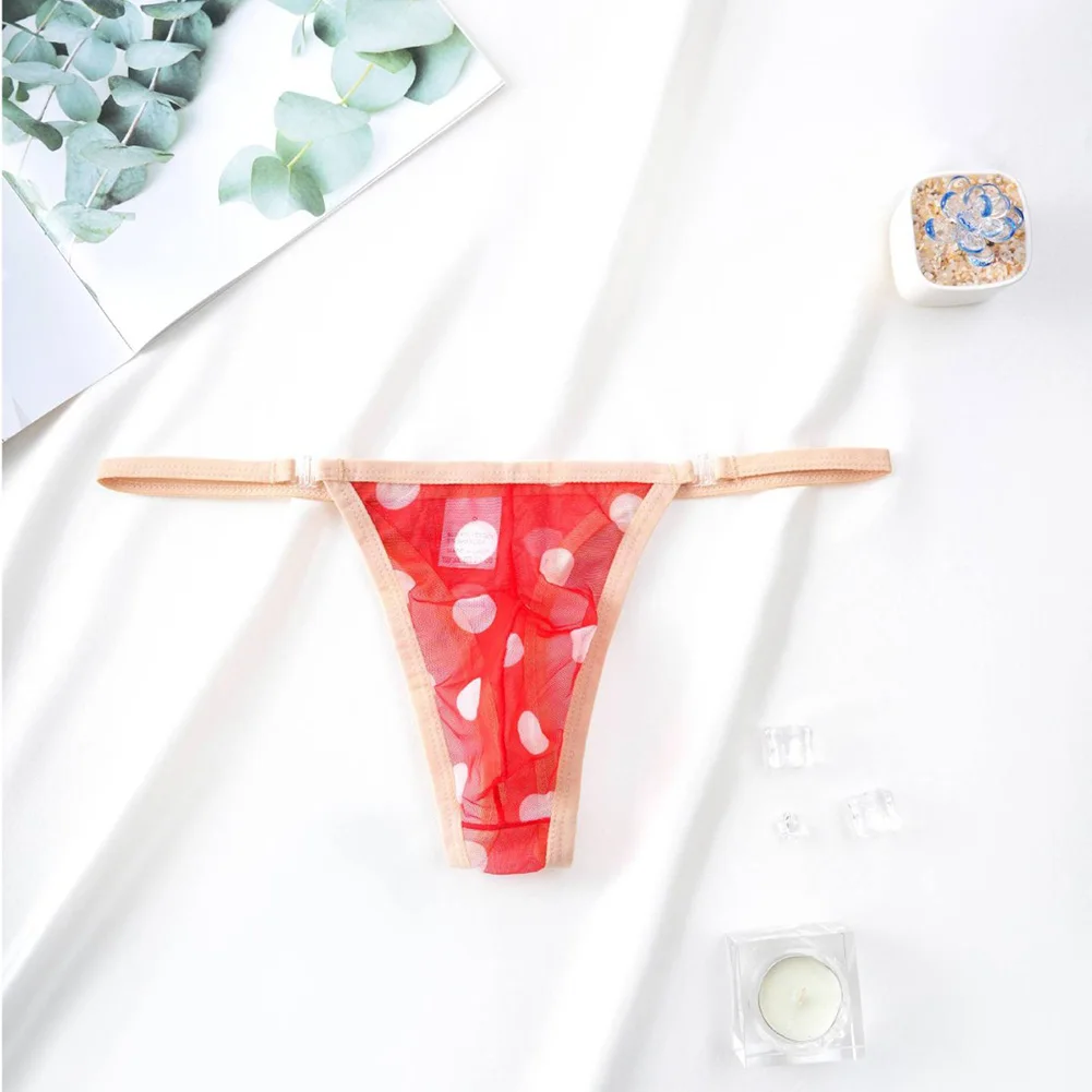 

Men Print Open Buckle Mesh Thong G-string Lingerie Low Rise Underpants Breathable T-pants Sheer Underwear Quick DryBrief Panties