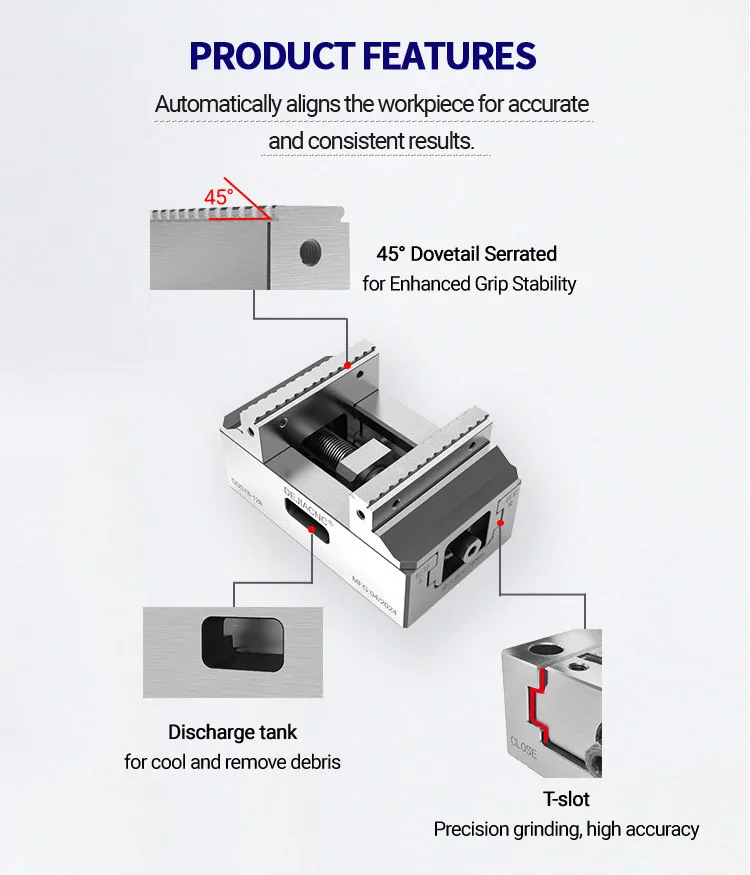 GDS78-128 Manual Drive 4th 5th Axis CNC Self-Centering Vise