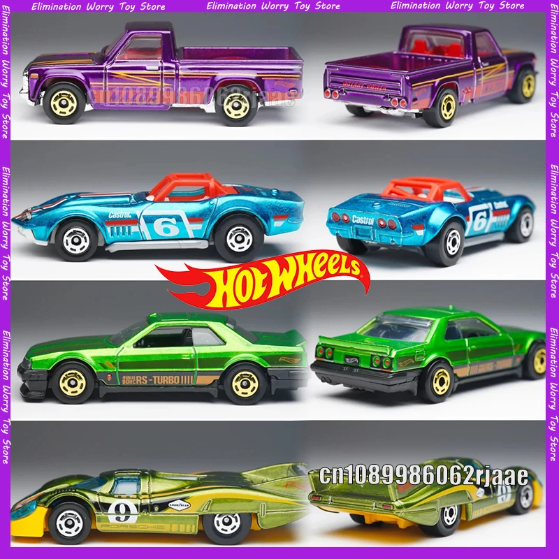 

Коллекционные модели автомобилей Hot Wheels THE HOT ONES: ретро-модели Porsche 917, Volkswagen T1, Datsun, Ford GT из литого сплава, игрушки-подарки