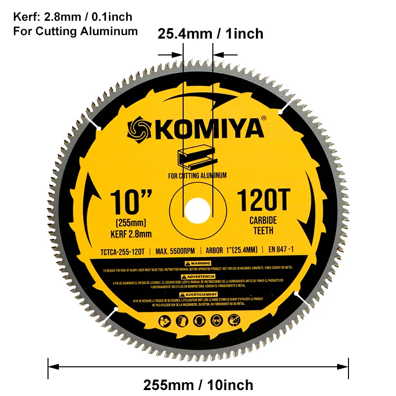 7,8,10,12, lâmina de 14 polegadas para madeira, alumínio, plástico, lâmina de serra circular