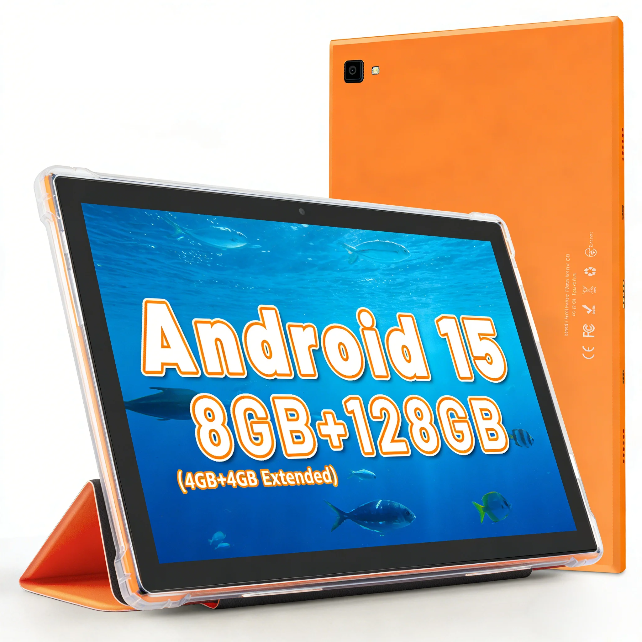 Paitanry 2026 New Android 15 Tablet 10 inch 8GB(4+4GB) RAM 128GB ROM Octa Core 5000mAh WiFi Bluetooth Gaming Tablet for Learning