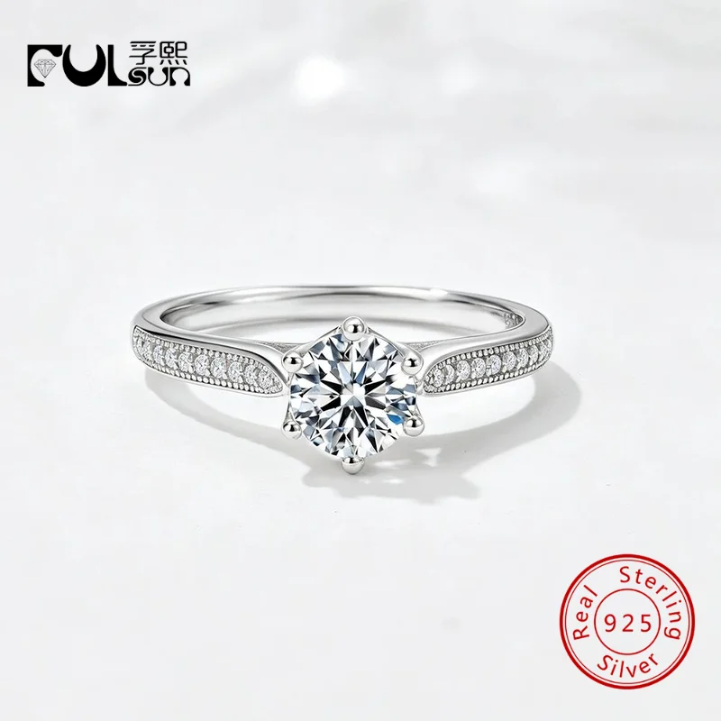 925 Sterling Silver Two Tone Round Clear Zircon Six Prong Milgrain Pave Half Eternity Thin Stackable Engagement Band Ring Jewelr