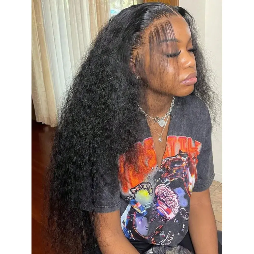 

42 40-дюймовый парик из натуральных волос с креплением 13x4 HD Lace Frontal, 250% плотность, без клея, предварительно выщипанный, влажный и волнистый, кудрявый, с эффектом Jerry Curly