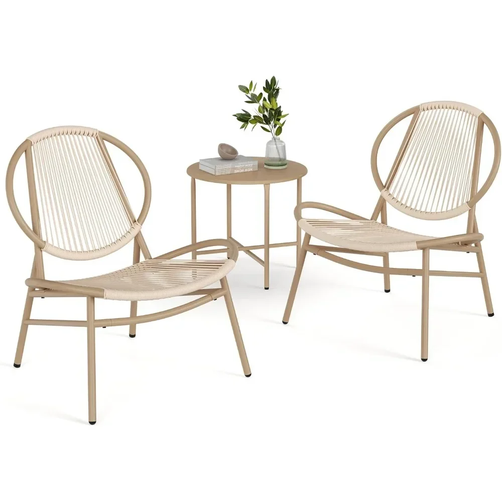 

Patio Furniture Set 3 Pieces, Garden Bistro, Outdoor Seating, Side Table and 2 Chairs, Indoor and Outdoor Conversation Sets