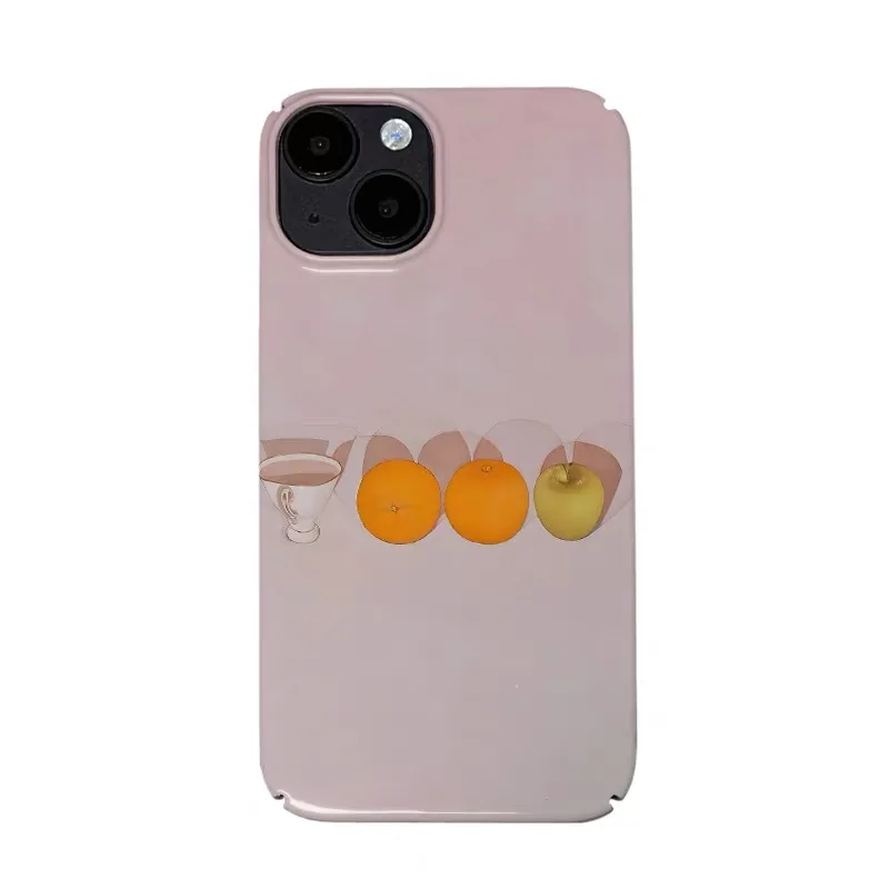 

Ins Korean Pink Thoughts Orange Art Case for IPHONE 17 16 ProMax 15 14 Plus 13 12 MINI 11 16Plus XR XS MAX Acrylic Phone Cover