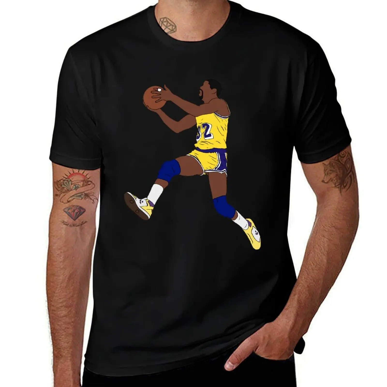 Magic Johnson Layup T-Shirt Performance Workout Short Sleeve Tee T-Shirt