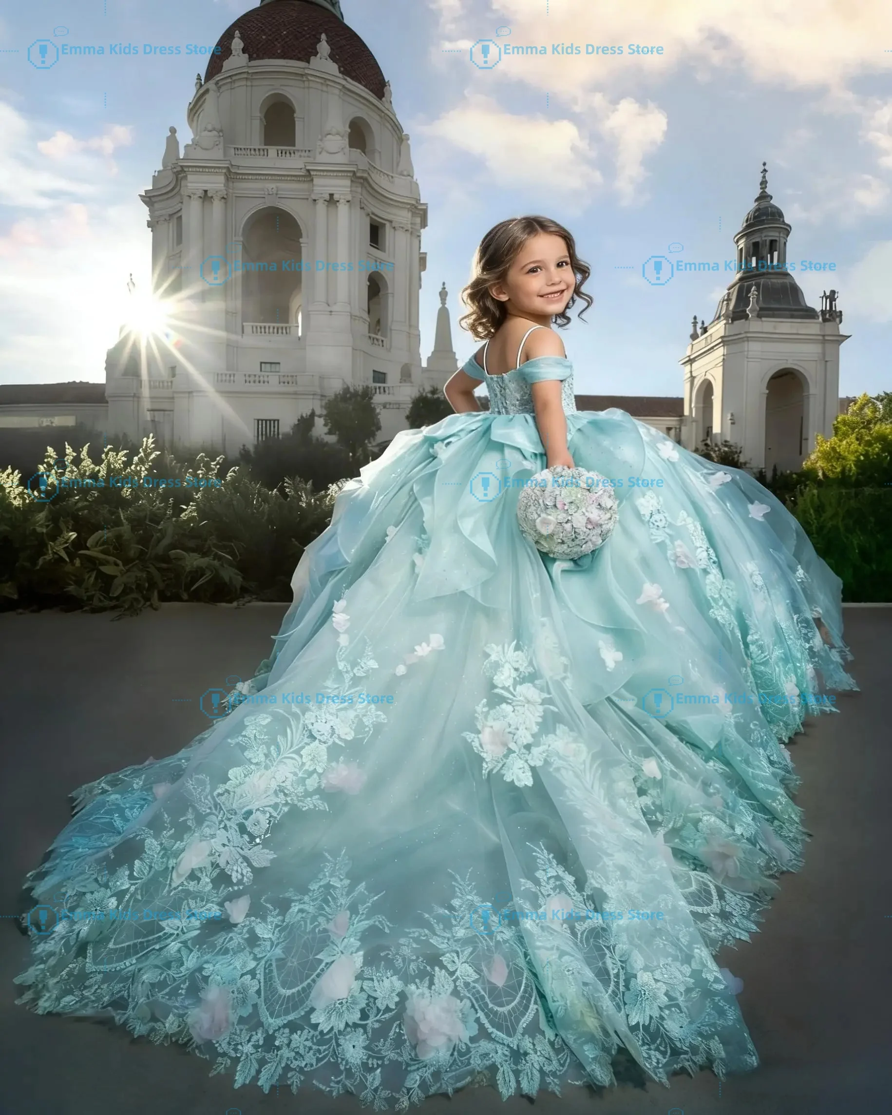 custom-lace-flower-girl-dress-with-3d-flowers-adorned-with-appliques-and-beads-girl's-pageant-dress-with-bow-ruffle-tutu-skirt