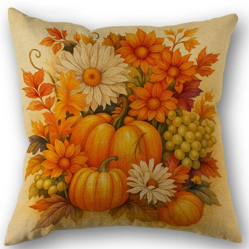 

Осенняя наволочка, устойчивая к выцветанию, можно стирать в машине, украшения для дома, чехол для подушки7.14