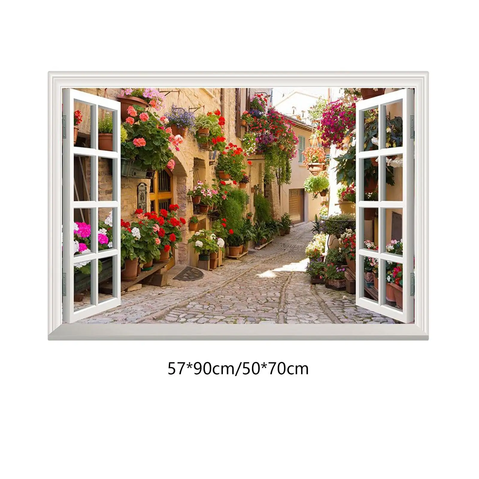 Fake Window Wall Stickers Removable for Bathroom Home Decor Wall Decor