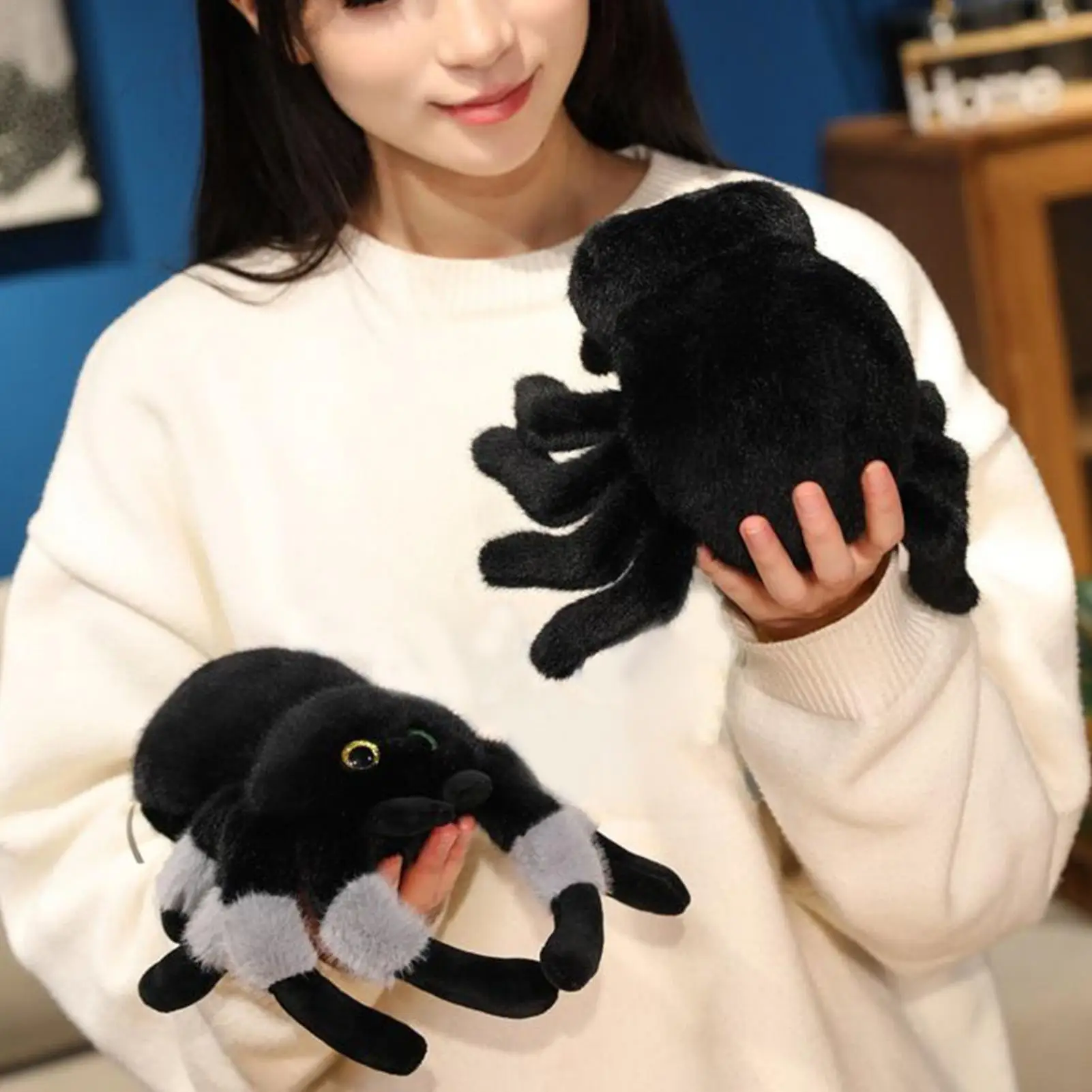 Porte-clés en peluche araignée mignon, accessoire de poupée douce et drôle pour sac à dos, bagages, collier pour animaux de compagnie, cadeau de noël pour enfants et adultes, Cosplay