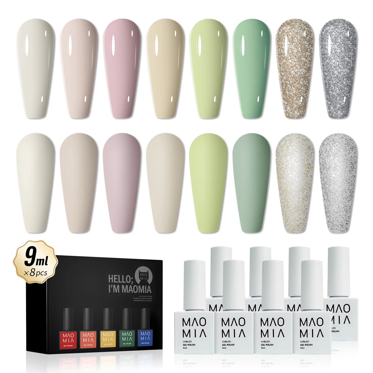 

9ml Gel Nail Polish Kit Beauty Grey Series Charm Korea Semi Permanent Gel Varnish Nails Art Soak Off Uv Led Nails DIY Accesorios