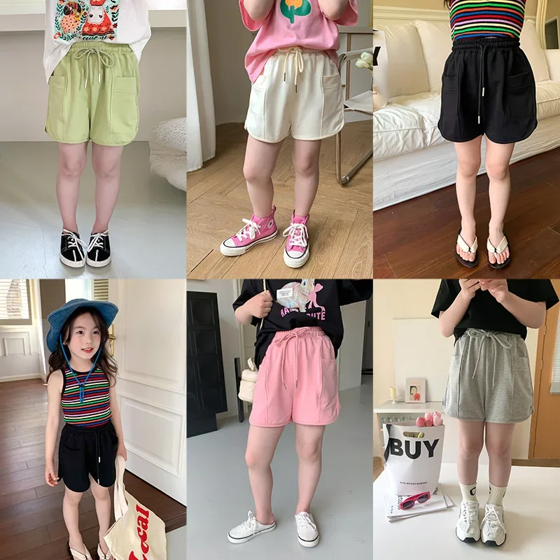 

Summer cotton 5 colors cool sports shorts Girls all-match loose casual shorts