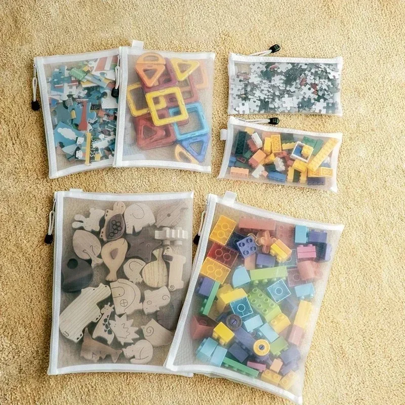 Bolsa de malla con cremallera para estudiantes, bolsa impermeable para archivos con cremallera, bolsa de maquillaje, suministros escolares y de oficina, organizador de almacenamiento varios, 1-3 uds.