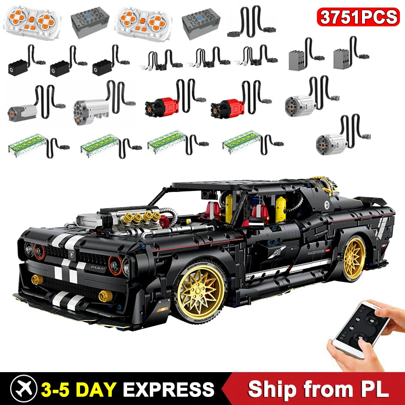 

NEW 1:8 MOC Technical Remote Control Sports Car Building Blocks Bricks Assembling Model DIY Toys for Children Birthday Gift Set