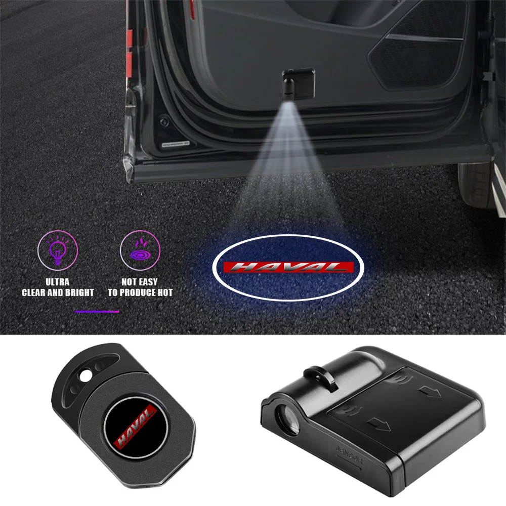 Car Badge Door Projector HD Wireless Welcome Light Accessories For Haval Dargo Jolion H6 3th 2021 2022 H1 H2 H9 H3 M F7 F7X H2S