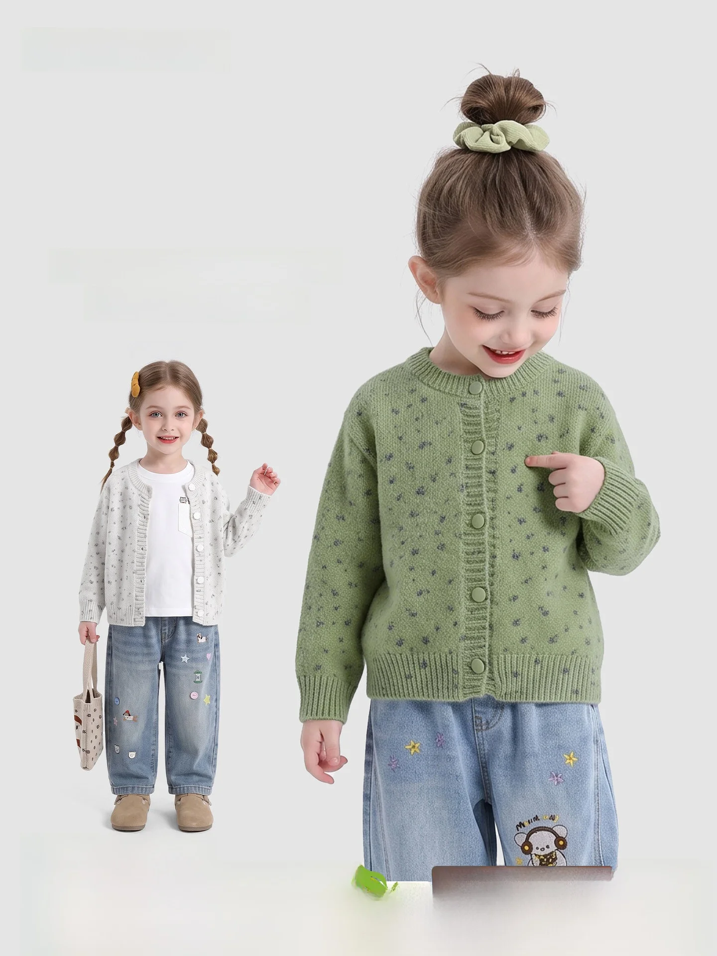 cardigan-en-tricot-pour-filles-vetement-d'automne-imprime-floral-manches-longues-boutonne-decontracte-doux-epaisseur-moyenne-longueur-normale-vetement-d'exterieur