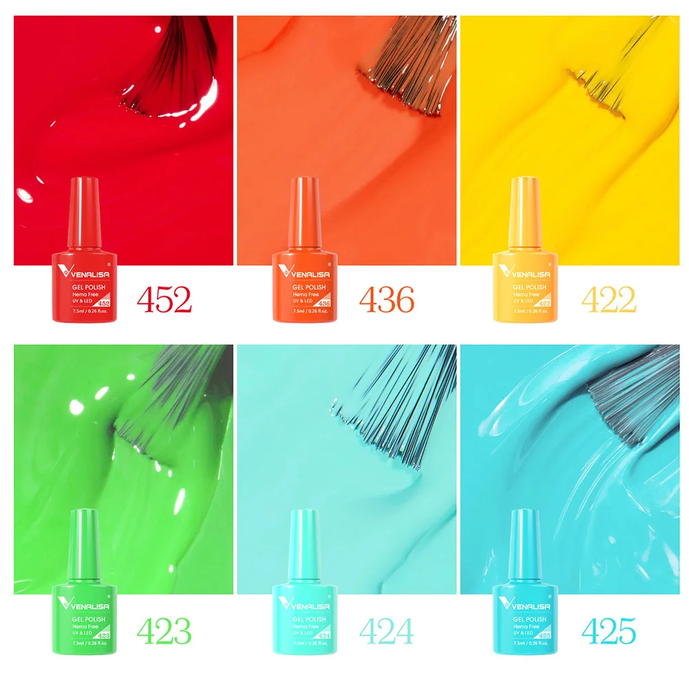 Venalisa HEMA/TPO FREE 7,5 ml Gel-Nagellack für den Sommer, Frühling, French Jelly, nacktes Rosa, Nagelgel, Glitzer, SoakOff, UV-LED, Maniküre, DIY – Detail 35