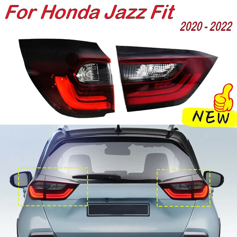 

For Honda Jazz Fit 2020 2021 2022 Car Left Right Rear Stop Brake Lamp Outside Inside Rear Bumper Tail Light Reft Fog Light NEW