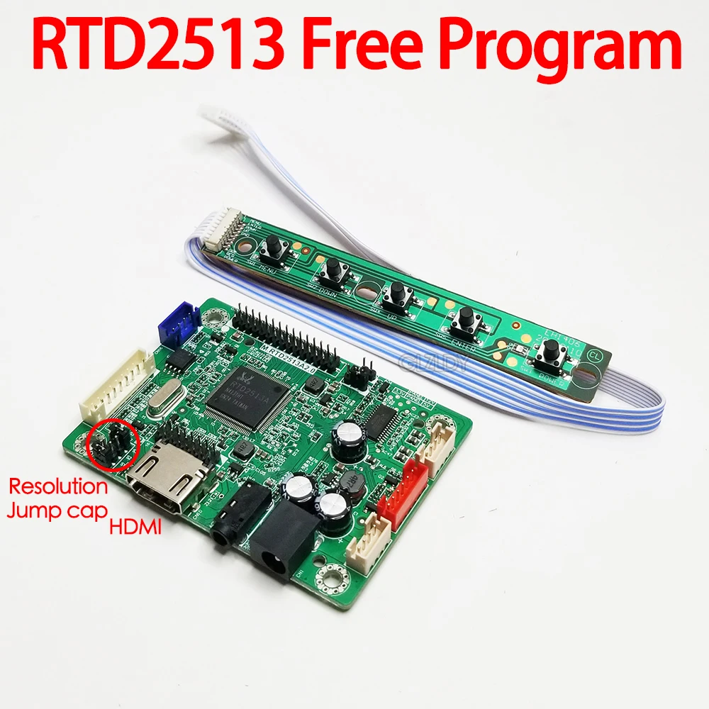 Novo display lcd rtd2513 sem programa, placa-mãe de controle industrial, entrada hdmi para lvds hd, placa de driver 10 programas
