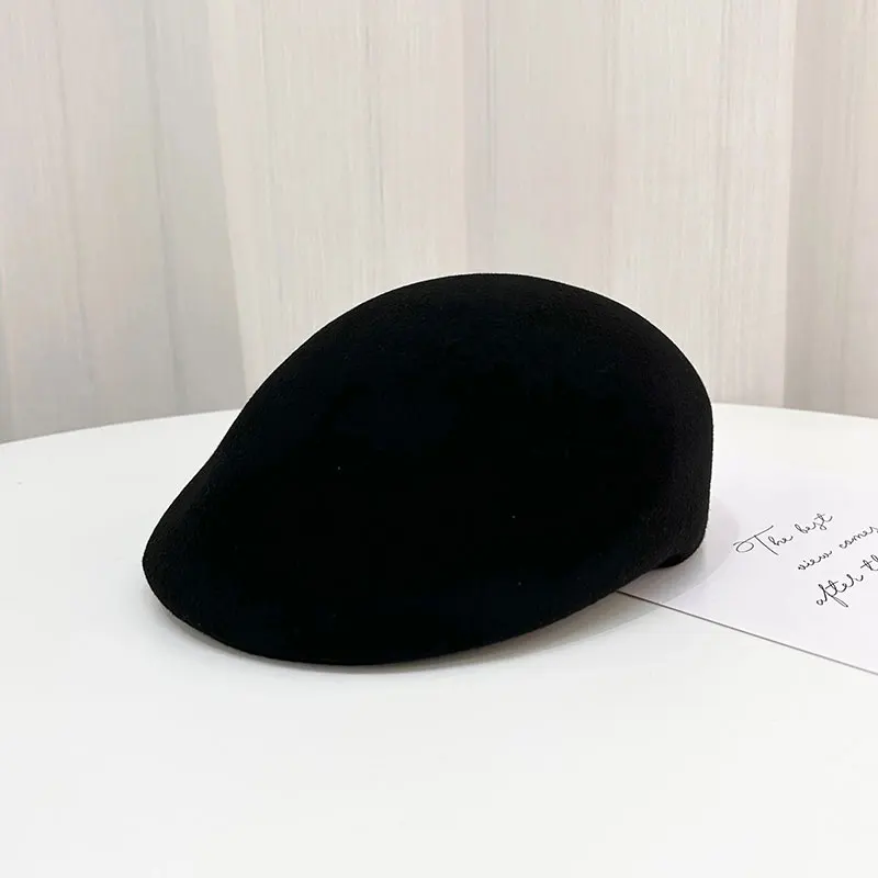 Neue Winter Hohe Qualität Klassische Dicke Wollfilz Vorwärts Kappe Für Frauen Männer Warme Visiere Hut Mode Straße Vintage Chapeu Fedora – Detail 8