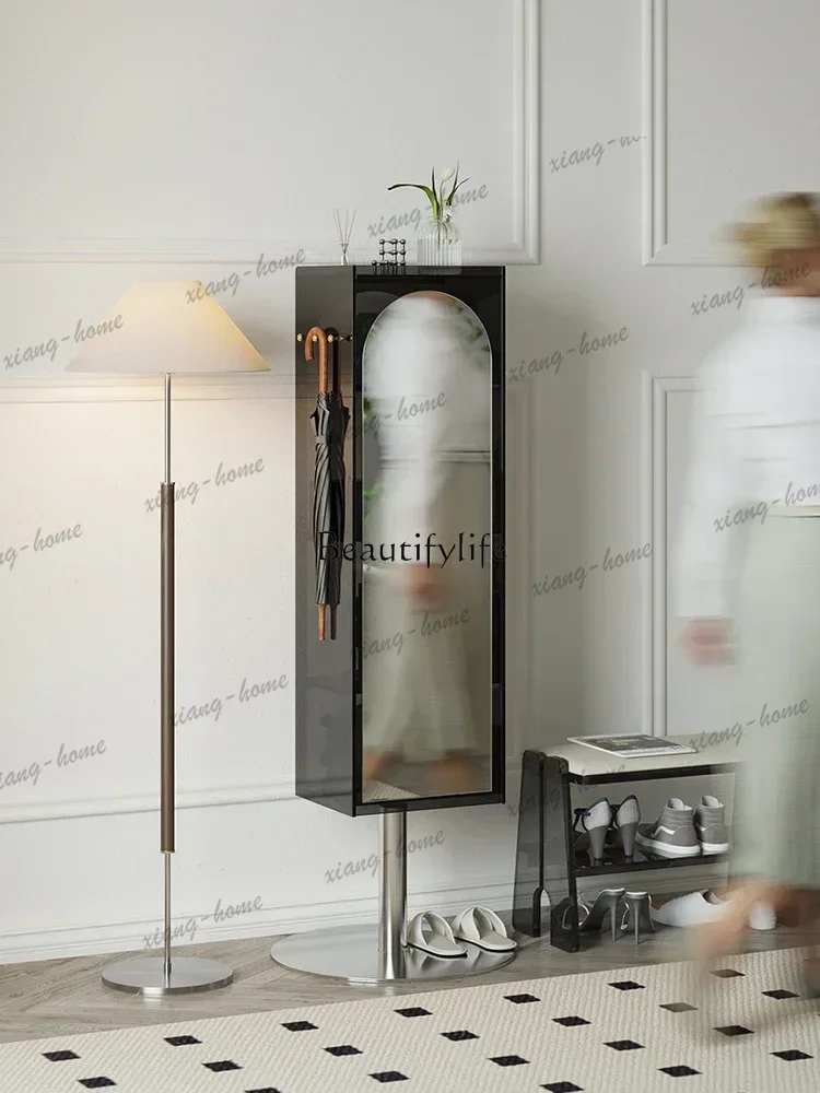 JJ .Acrylic floor-to-ceiling rotating mirror cabinet, bookshelf, integrated bedroom, household full-length mirror