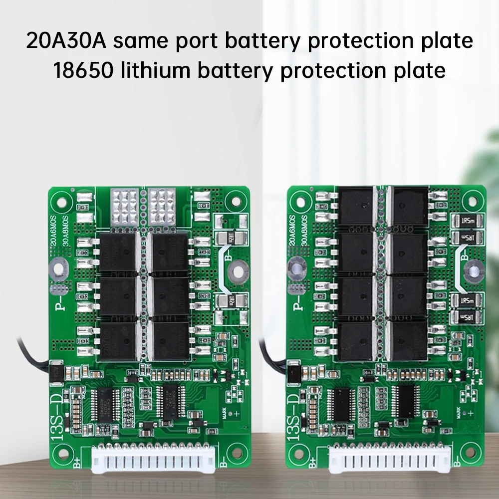 13S 48V 20A/30A Same Port Lithium Battery Protection Plate Active Equalization Module With Temperature Protection BMS