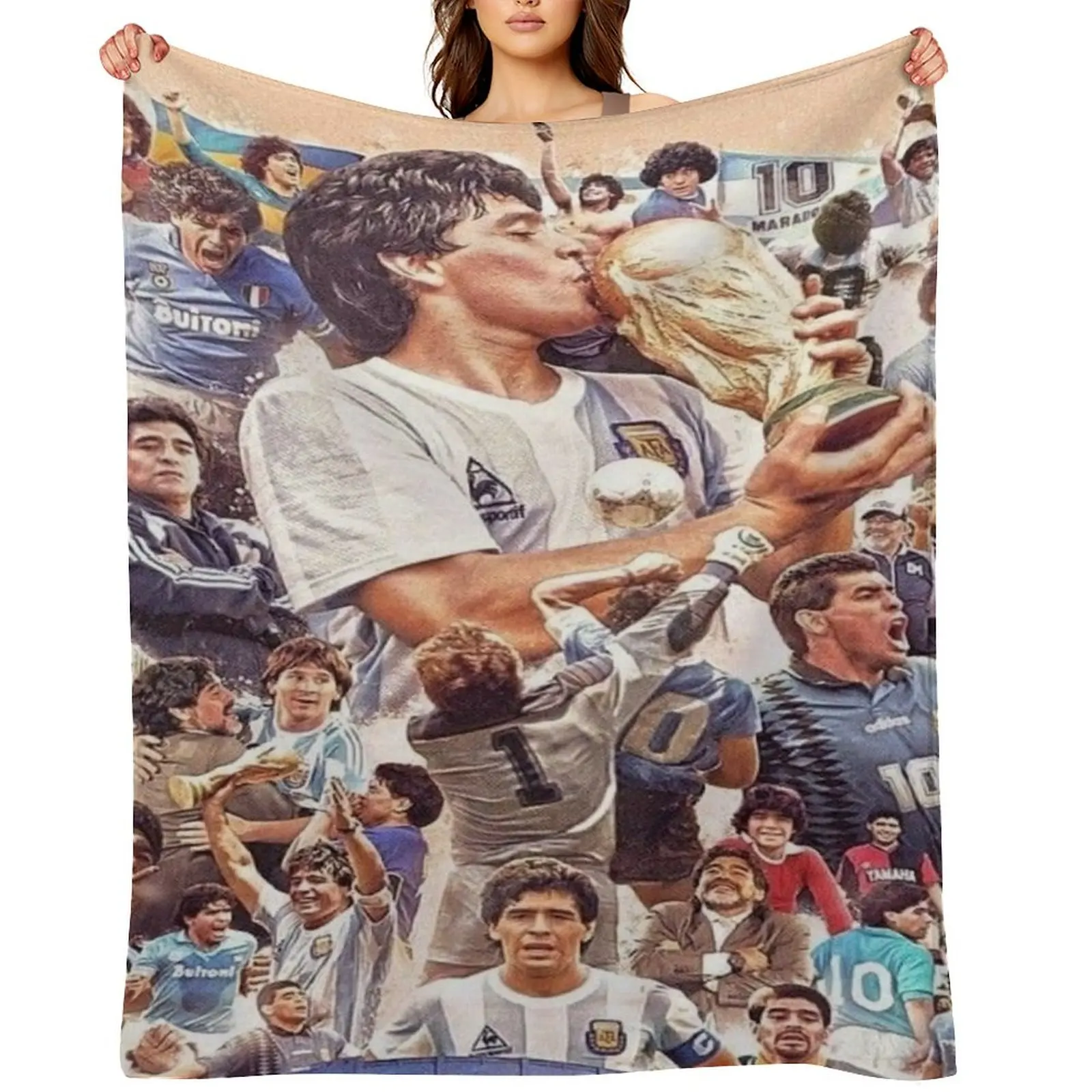 

Soccer Players #7 Throw Blanket Beautifuls Decorative Sofas Decorative Beds Soft Beds Blankets