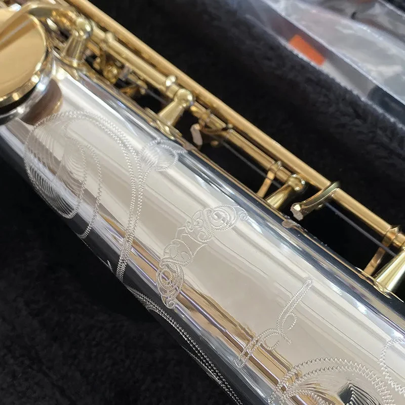 Japan WO37 one-to-one structure model Bb professional high-pitched saxophone white copper gold-plated B-tune SAX instrument