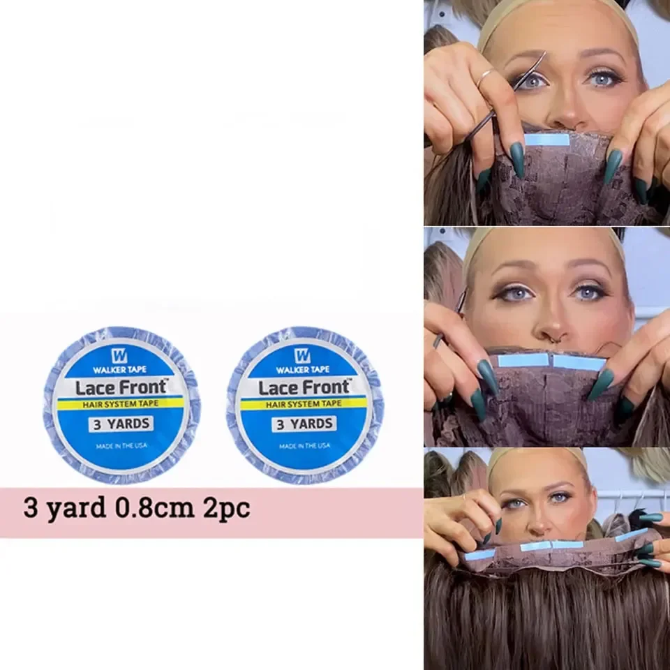 

2PCS Wholesale Price 3 Yard 0.8cm Waterproof Lace Front Wig Tape Front Lace Wig Glue Double Sided Glue Tapes For Hair Extension