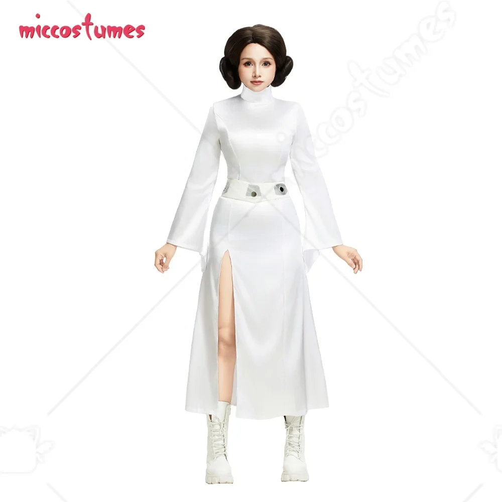

Miccostumes Women's Princess Costume with Wig Star Dress Tunic Robe Outfit Full Set with Belt for Anime Cosplay