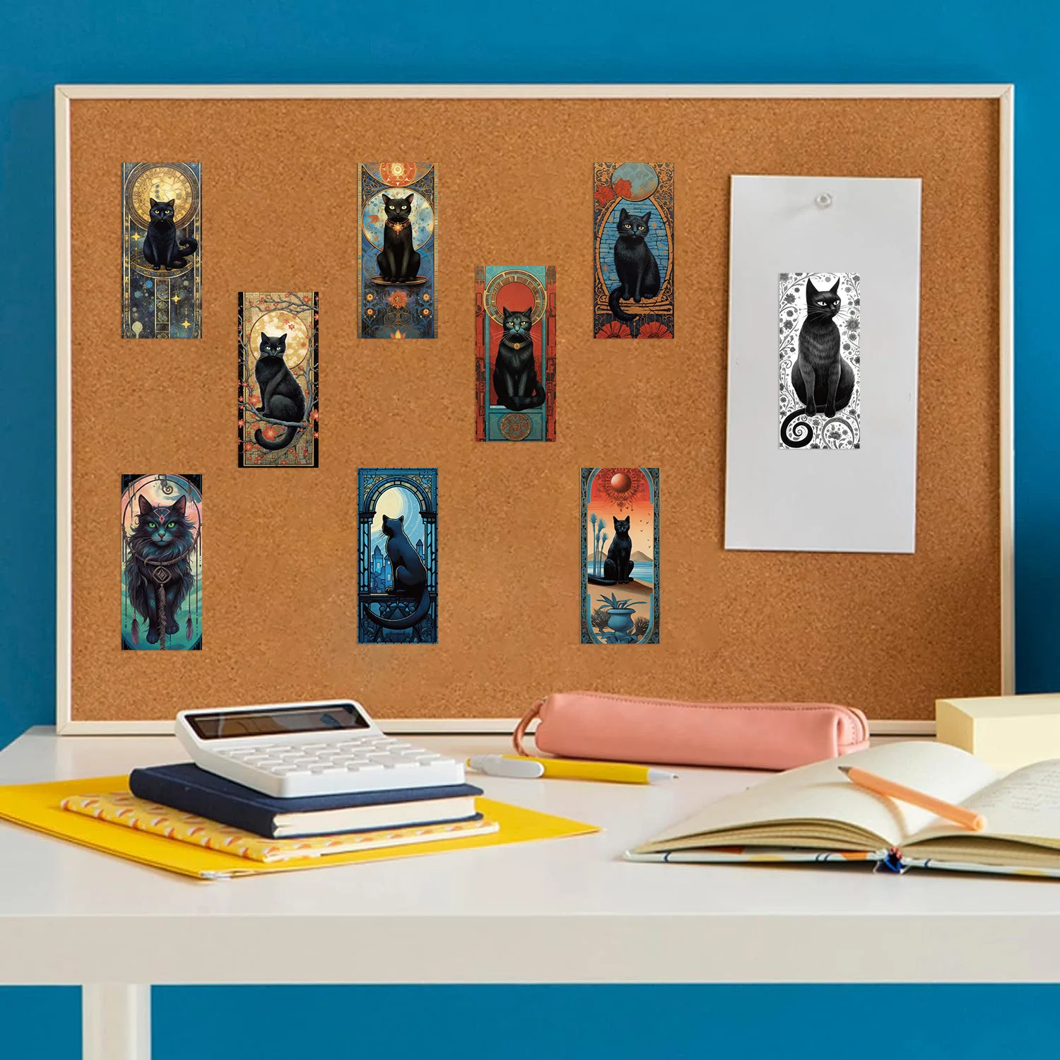 60PCS Cartoon Dark Cat Graffiti Stickers Decor Guitar Notebook Stationery Box Luggage DIY Stickers