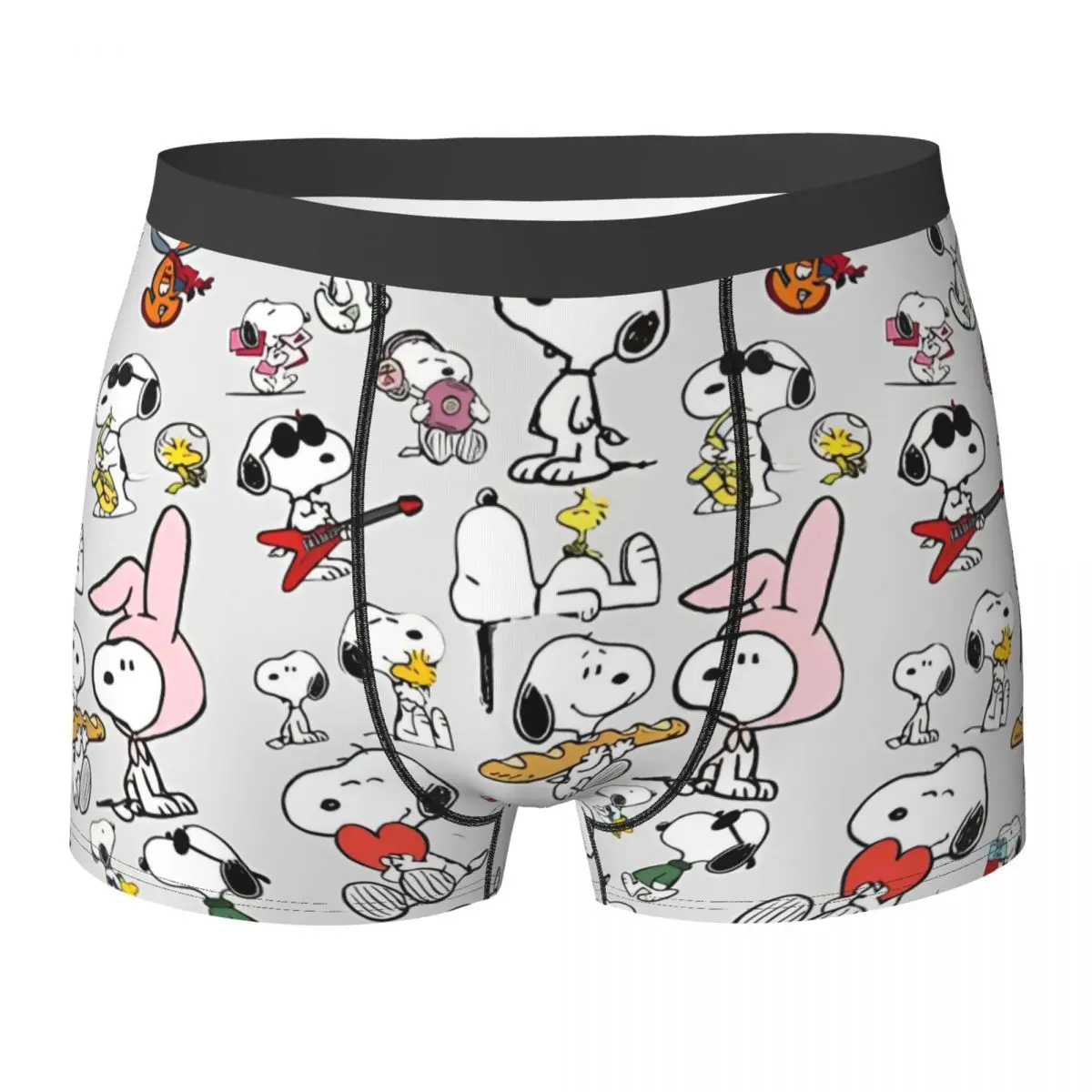 

Snoppy Cute Cartoon Underwear Sexy Soft Underpants Custom DIY Boxer Brief For Males Pouch Plus Size Trunk