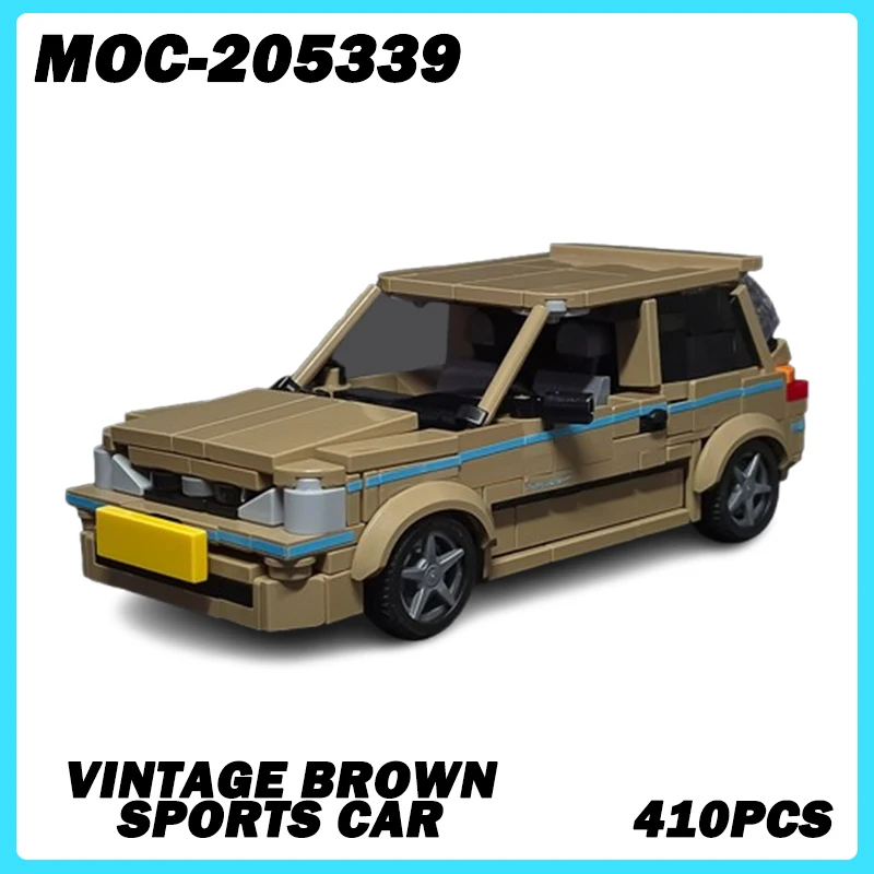 

MOC- 205339 Серия автомобилей, винтажная коричневая модель спортивного автомобиля, классические собранные игрушки, гранулированные кирпичи, праздничные подарки, 410 шт.