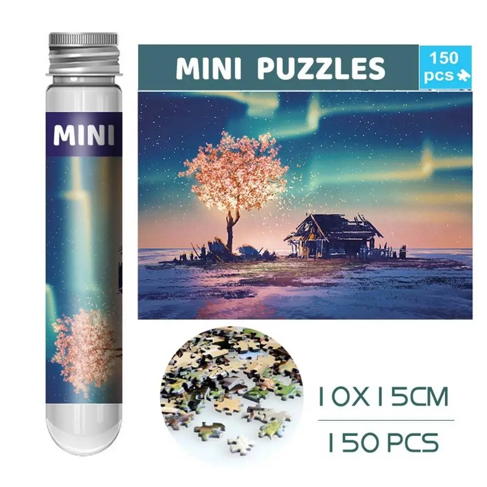 

150PCS/Set Cartoon Oil Painting Jigsaw Puzzles Mini Gifts Puzzle Game Test Tube Family Educational Toys Adult Children