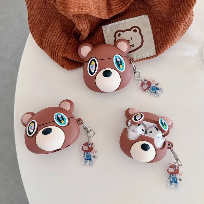 

Dropout Bear Case for AirPods 4 Airpod 1 2 3 Pro Pro2 Bluetooth Earbuds Charging Box Protective Earphone Case Cover