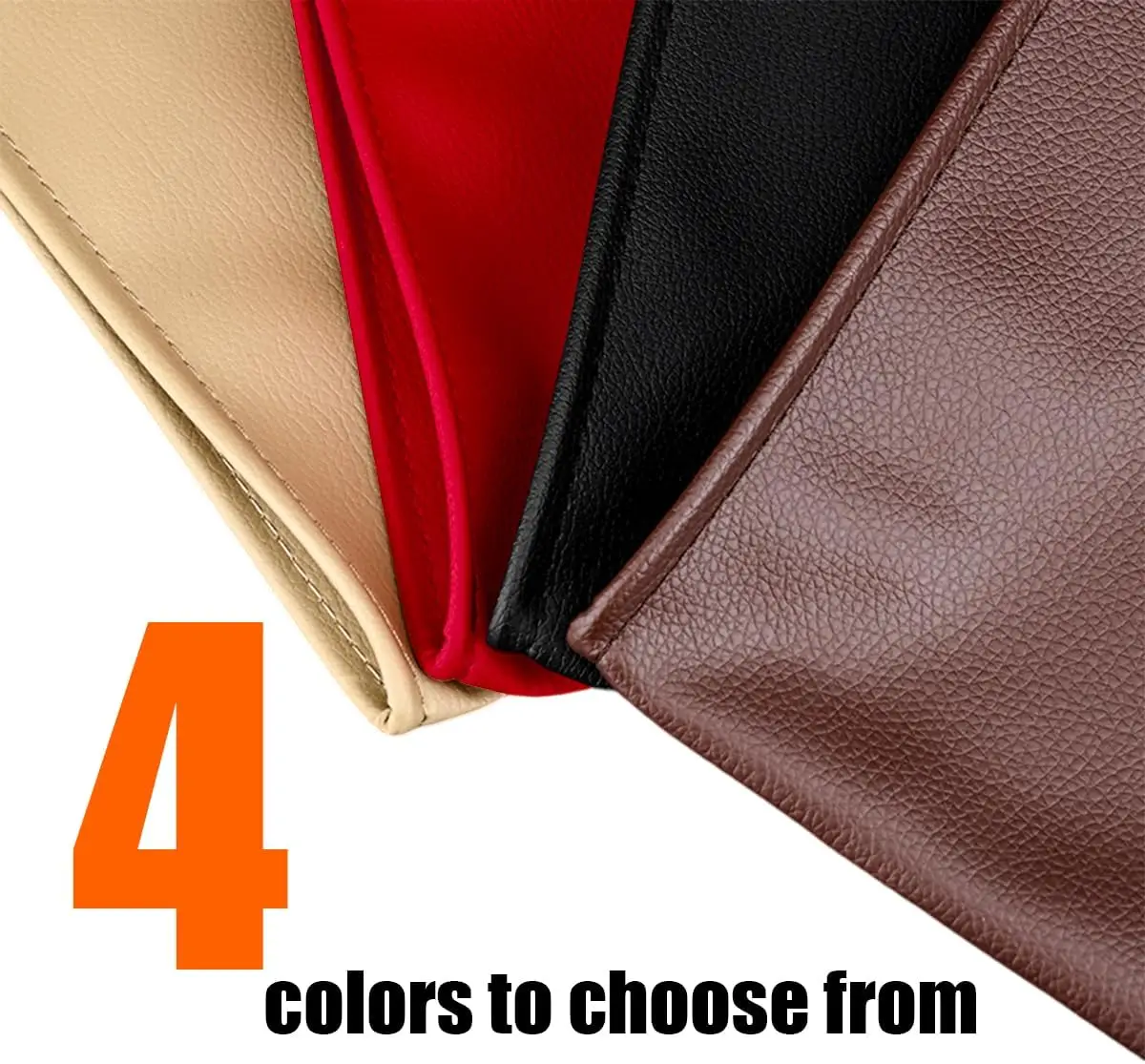 حقيبة قمامة معلقة للسيارة، سلة قمامة مغناطيسية قابلة للطي مع مصابيح LED، جيب تخزين جلدي مقاوم للماء - أسود