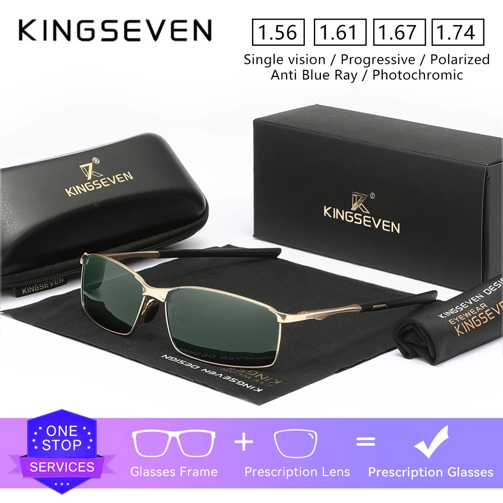 

KINGSEVEN модные классические очки по рецепту для спорта на открытом воздухе, близорукость, дальнозоркость, прогрессивные очки, солнцезащитные очки с оптическими линзами