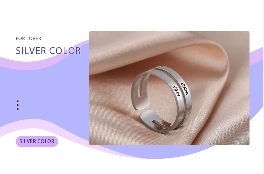 Personalized Wedding Bands Finger Ring For Woman Men Engrave Name Custom Matching Couple Ring Stainless Steel Gold Color Jewelry