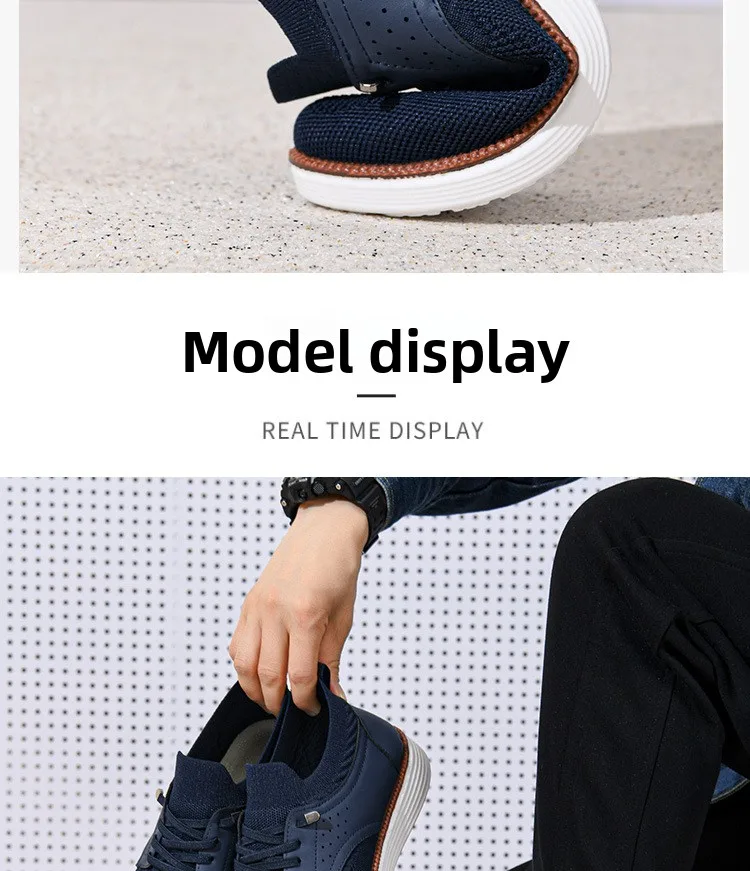 Atmungsaktive Freizeitschuhe für Herren im Frühling und Herbst, Mesh-Sportschuhe, weiche Sohle, rutschfest, One-Step-Dad-Schuhe – Detail 13