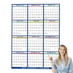 2025 Dry Erase Calendar Erasable 2025 Calendar Planner for Wall 12 Month Wet Dry Erase Calendar