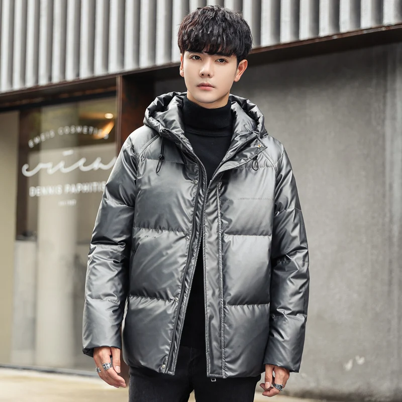 

Модная мужская короткая пуховая куртка 2025 года, осенне-зимняя новинка, молодежная брендовая верхняя одежда в японском стиле, простой дизайн