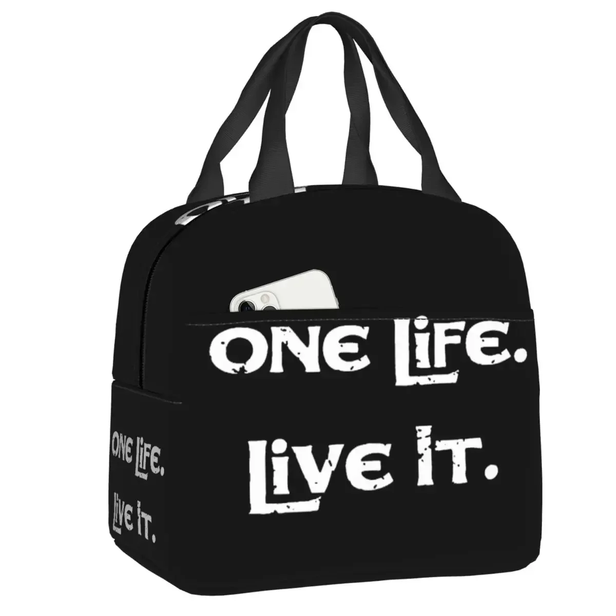 

One Life Live It Thermal Insulated Lunch Bags Women Resuable Lunch Container for Work School Travel Multifunction Food Box