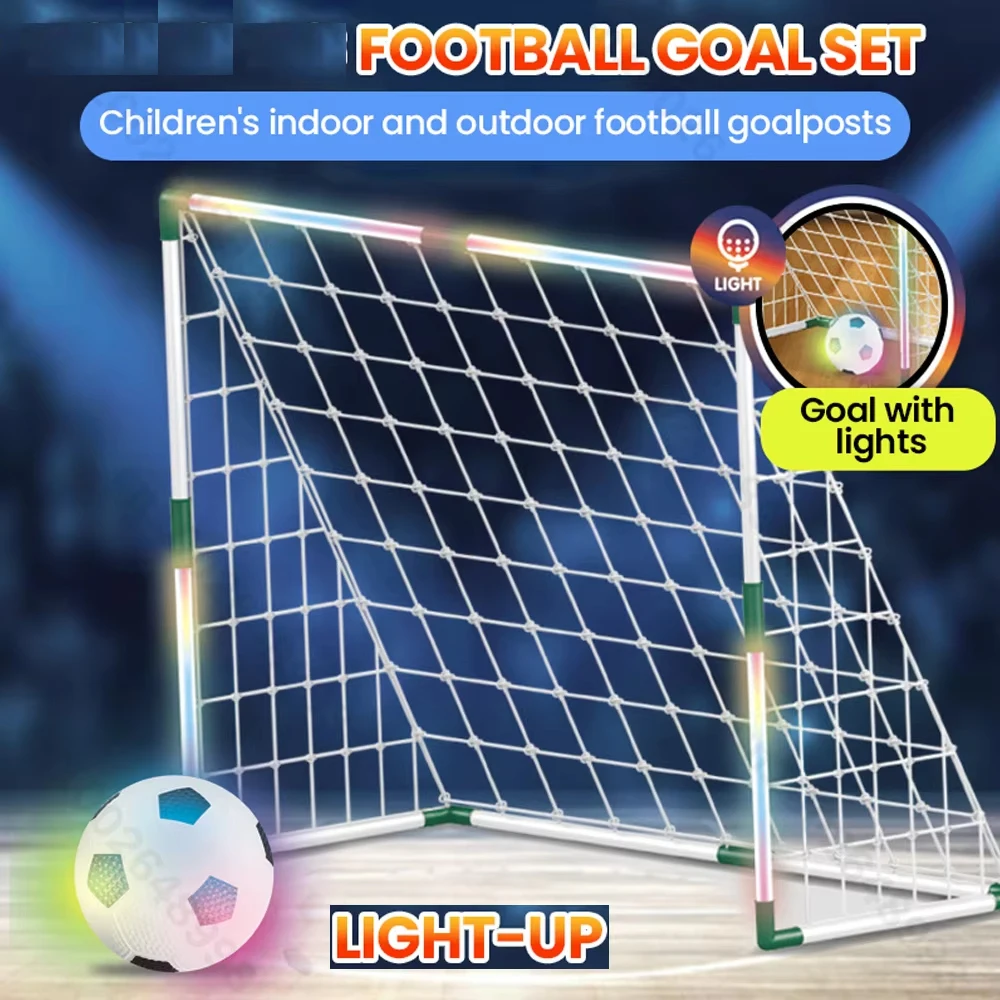 

Детские футбольные ворота на открытом воздухе, сетчатый светильник, детская спортивная игрушка, комплект для домашних футбольных ворот, спортивные интерактивные игрушки, подарок